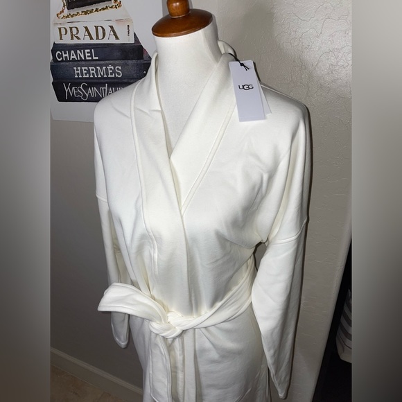 🎉HP🎉New! UGG Double Knit Brushed Fleece Braelyn Il Robe Cream Women's Size XL🤍 - Picture 7 of 16